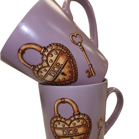 20OZ Glam Luxury Logo Geramic Purple Heart and Key Mug Made In USA Fig & Fern - Picture 7 of 8
